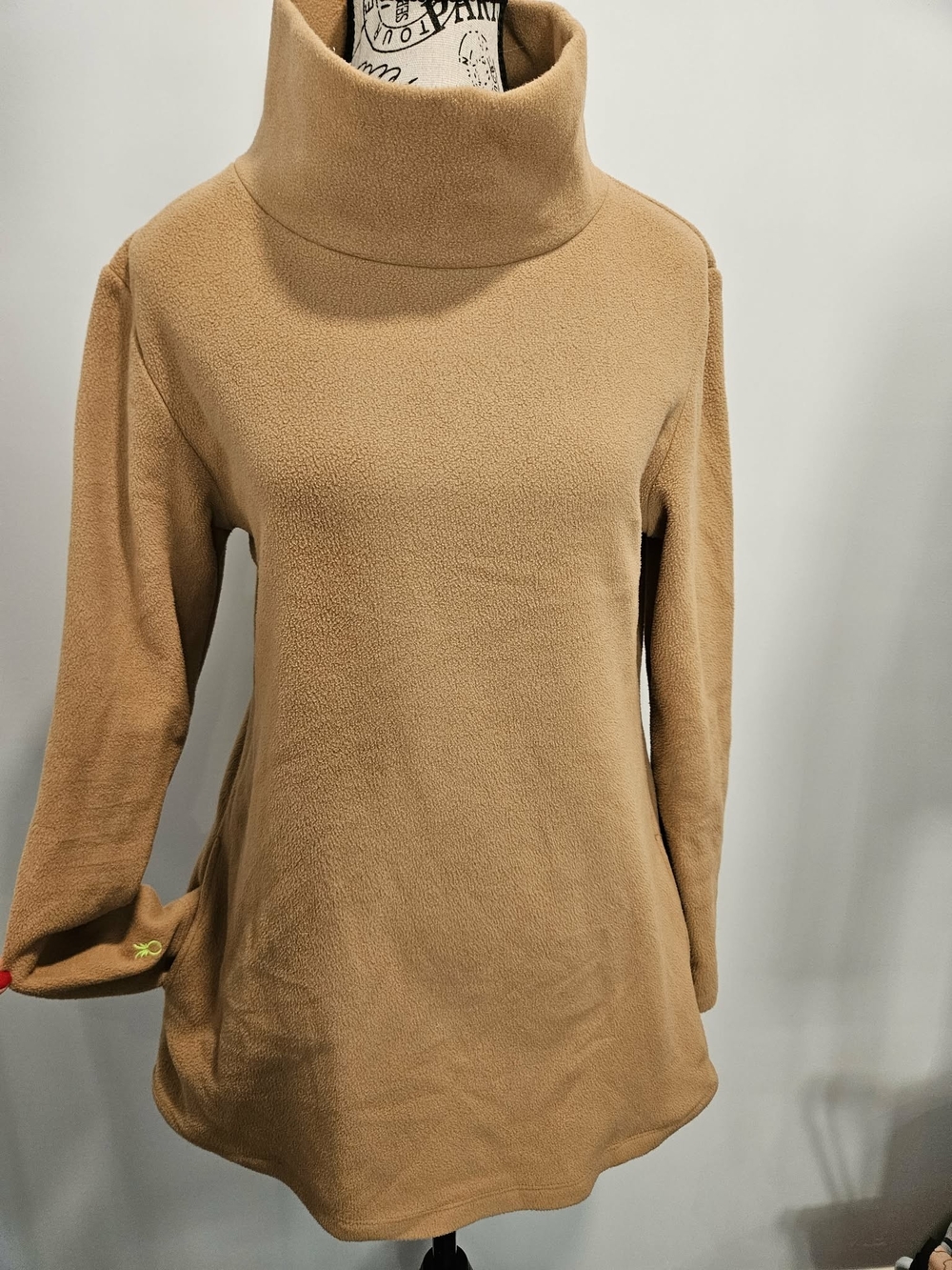 Dudley Stephens Camel Turtleneck Fleece Tunic